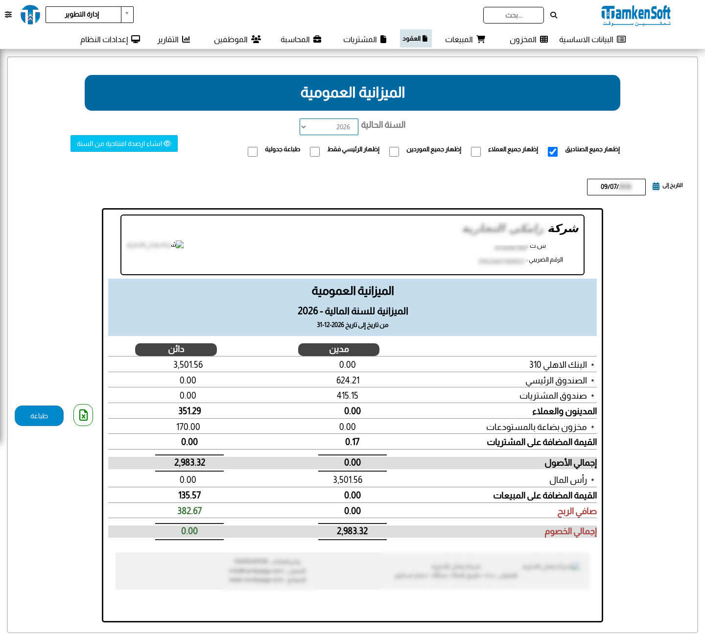 الميزانية العمومية